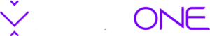 Logo with the text IKIGAI ONE in white and purple. An abstract design, evoking a stylized person or letter V, sits on the left in white and purple above two chevron shapes. The black background gives it a sleek look, much like managed IT services designed for streamlined efficiency.