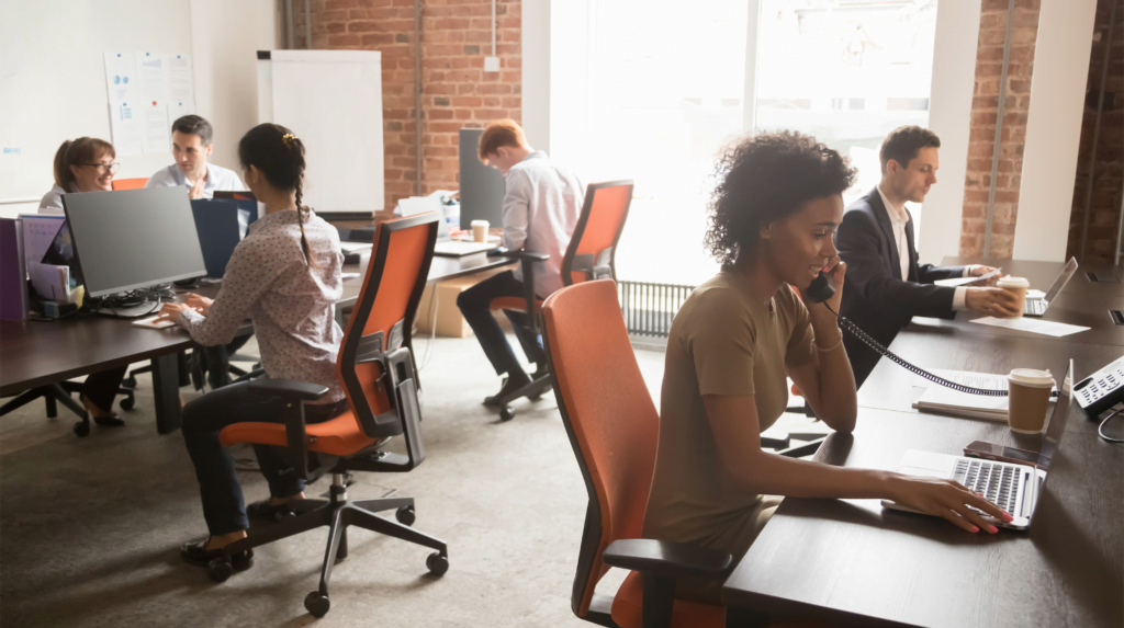 a office space of people working