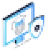 An illustration of a computer monitor displaying a shield with a checkmark next to a padlock symbol, representing cybersecurity or data protection—ideal for sections about how to manage mega menu security settings.
